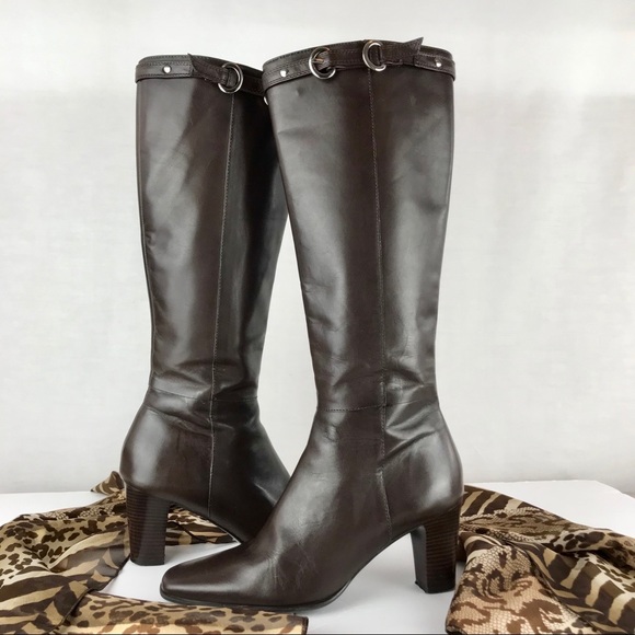 Michelle D Shoes - 🦋SALE🦋Michelle D Tall Brown Heeled Leather Boots